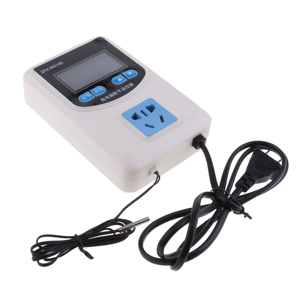 Digital Pre-wired Temperature Controller Outlet Thermostat Heating Cooling 1500W