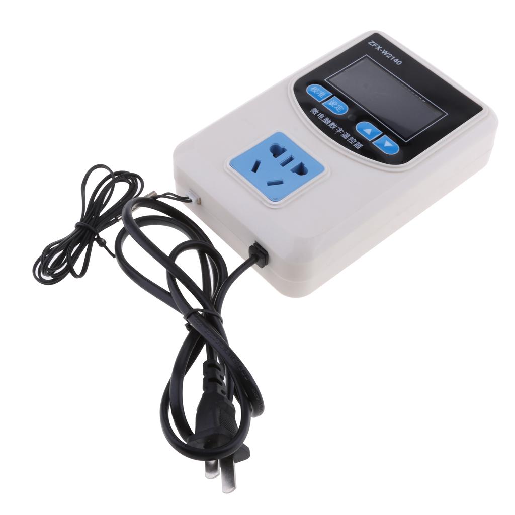 Digital Pre-wired Temperature Controller Outlet Thermostat Heating Cooling 2200W