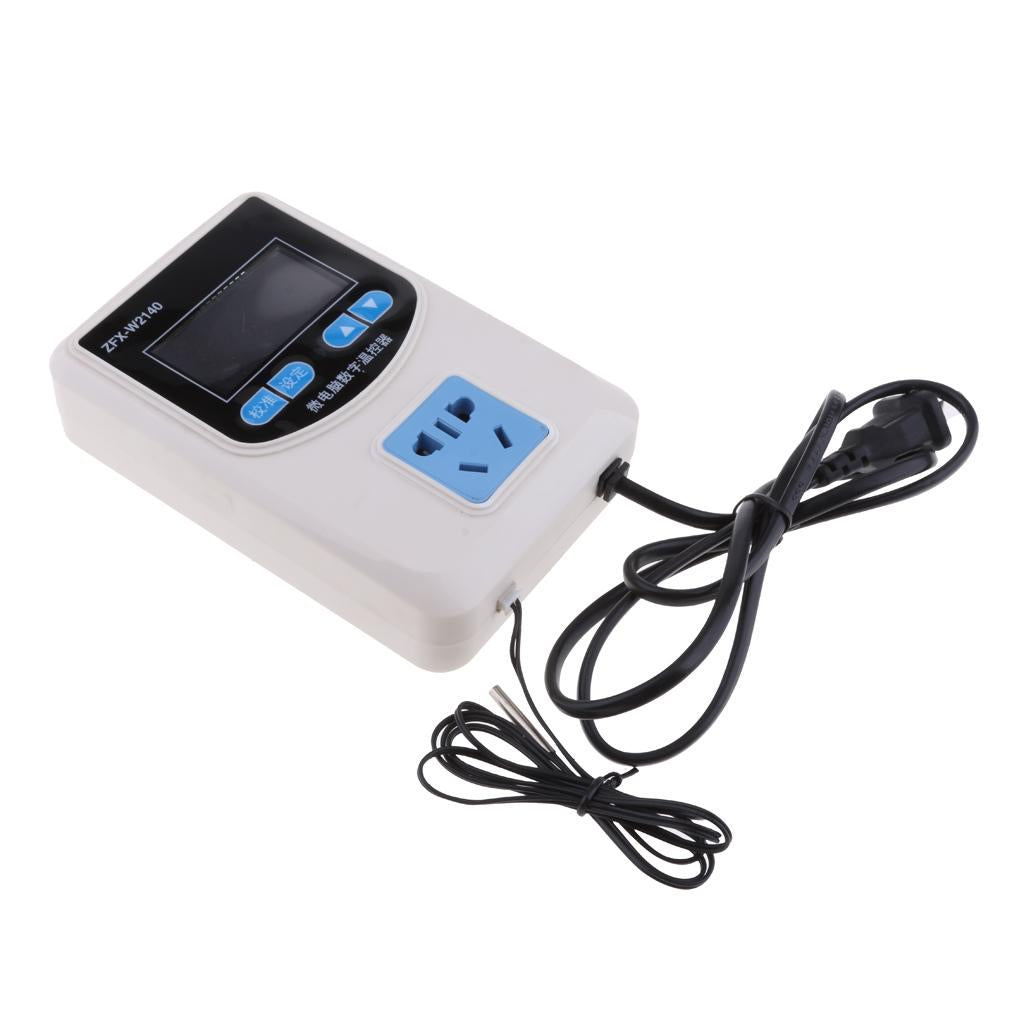 Digital Pre-wired Temperature Controller Outlet Thermostat Heating Cooling 2200W