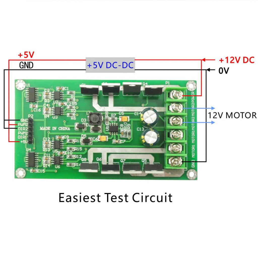 3V-36V Dual DC Motor Driver Board Module H-bridge MOSFET IRF3205 15A