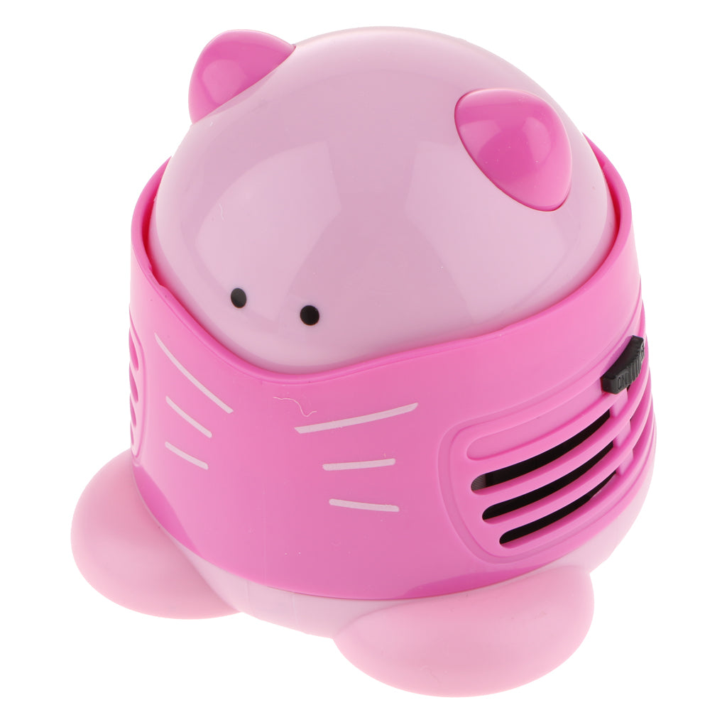 Mini Cat Table Dust Vaccum Cleaner Corner Desktop Home Office Dust Sweeper Pink