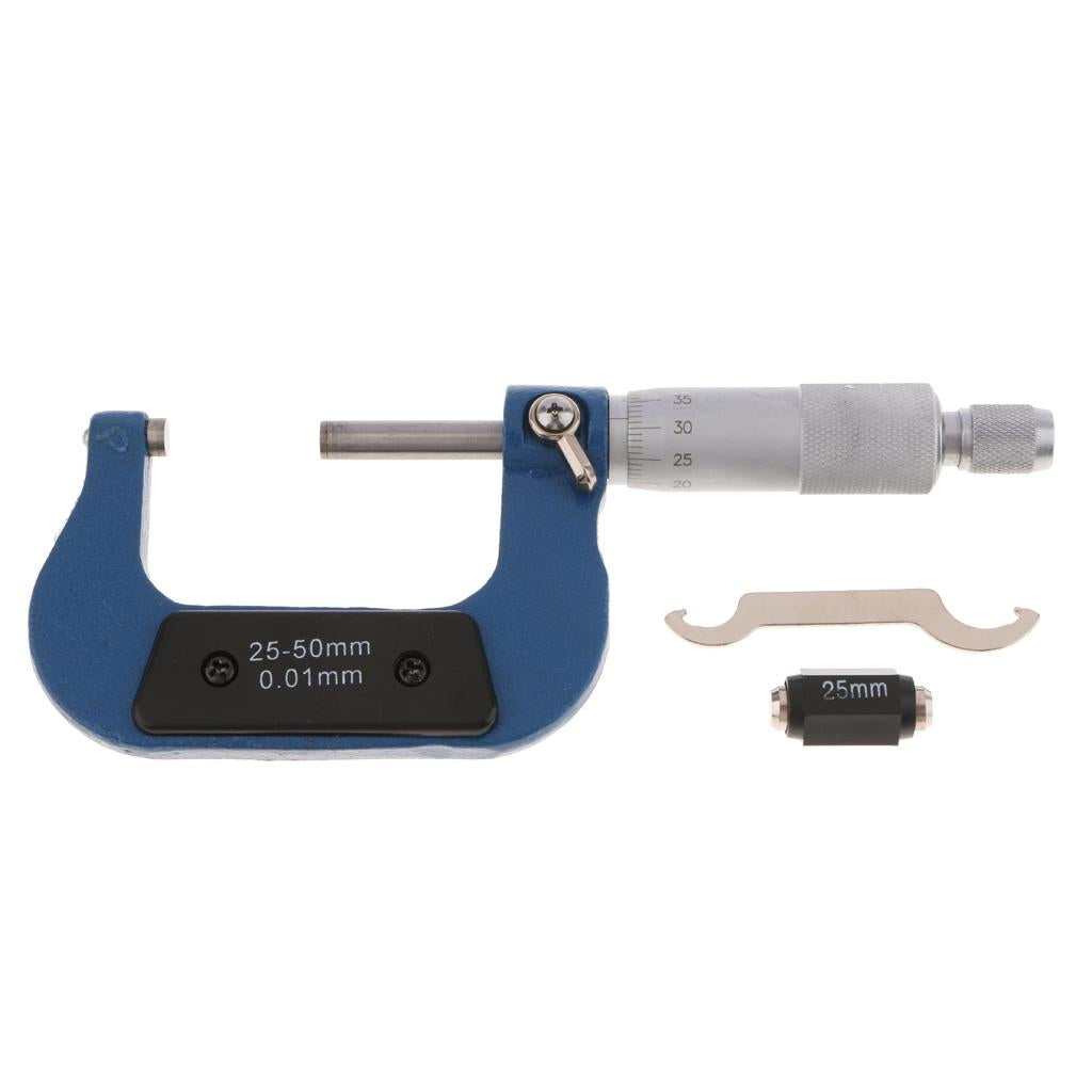 25 50mm Outside Micrometer 0.01mm Micrometer Thickness Gauge