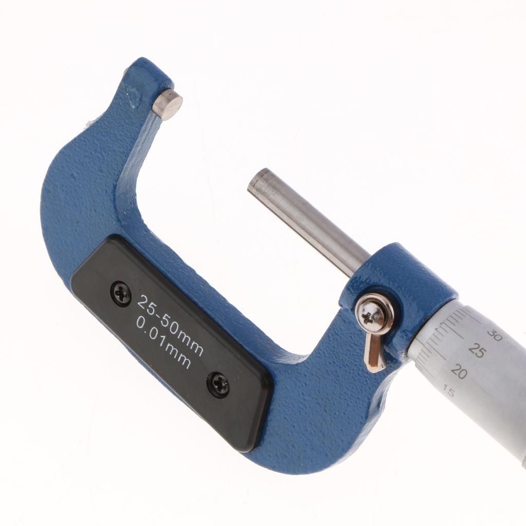 25 50mm Outside Micrometer 0.01mm Micrometer Thickness Gauge