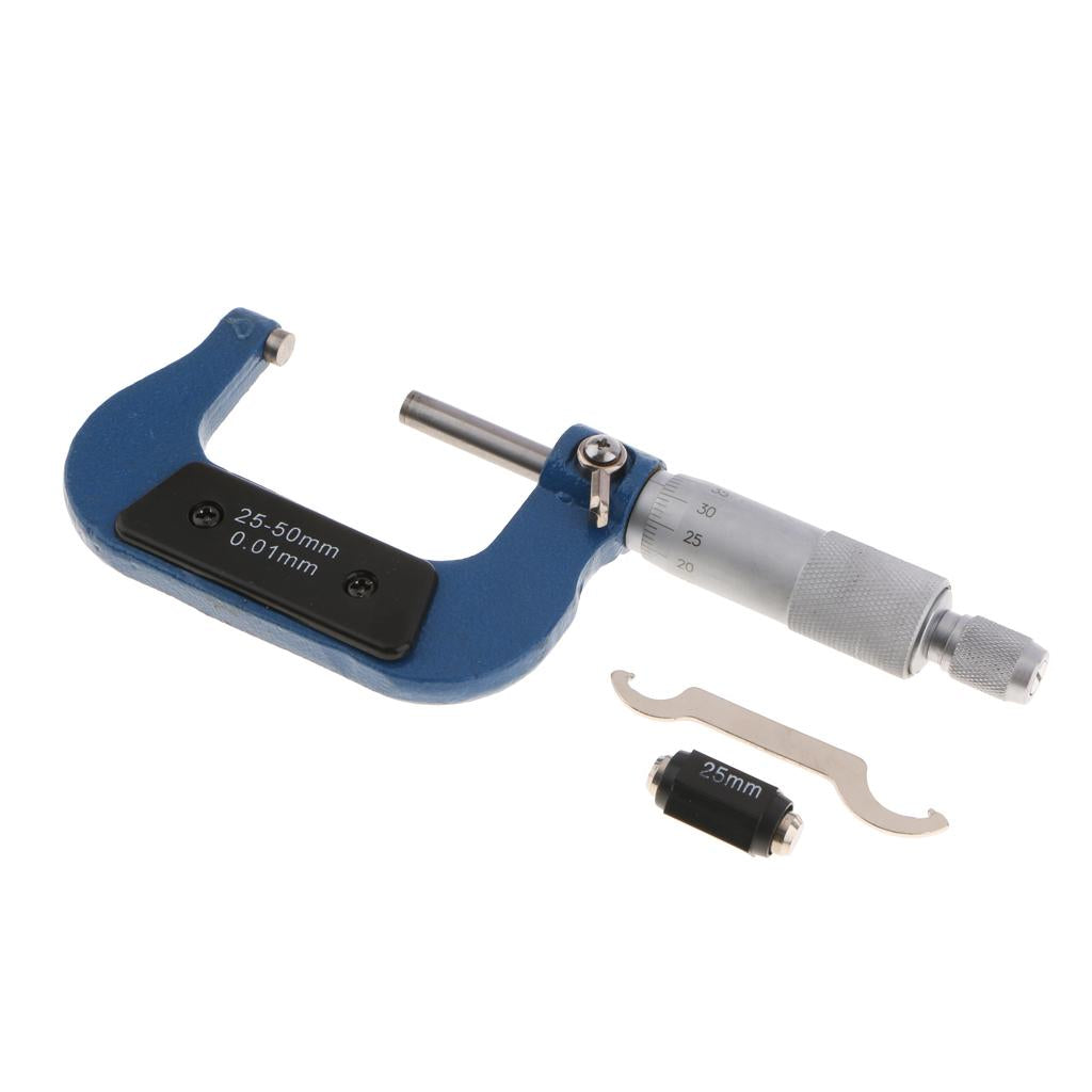 25 50mm Outside Micrometer 0.01mm Micrometer Thickness Gauge