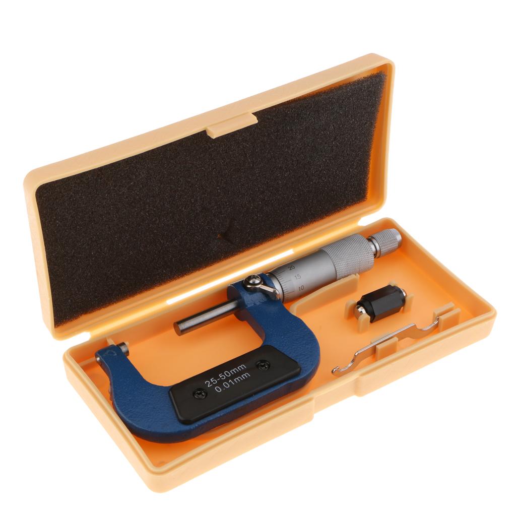25 50mm Outside Micrometer 0.01mm Micrometer Thickness Gauge