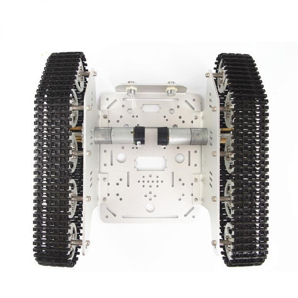 1 PCS T300 Aluminum Alloy Metal Robot Tracked Tank Chassis Platform Crawler 12V chipless motor + plastic track