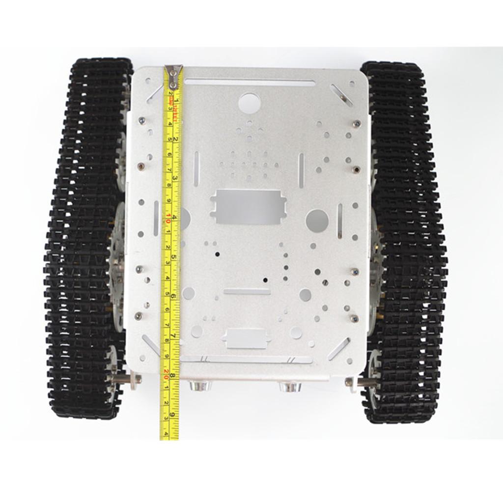 1 PCS T300 Aluminum Alloy Metal Robot Tracked Tank Chassis Platform Crawler 12V chipless motor + plastic track
