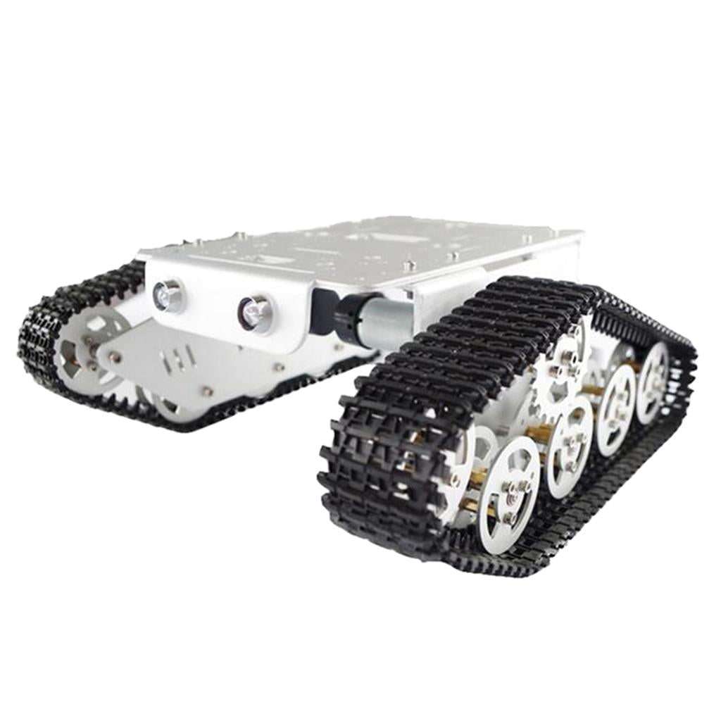 1 PCS T300 Aluminum Alloy Metal Robot Tracked Tank Chassis Platform Crawler 12V chipless motor + plastic track