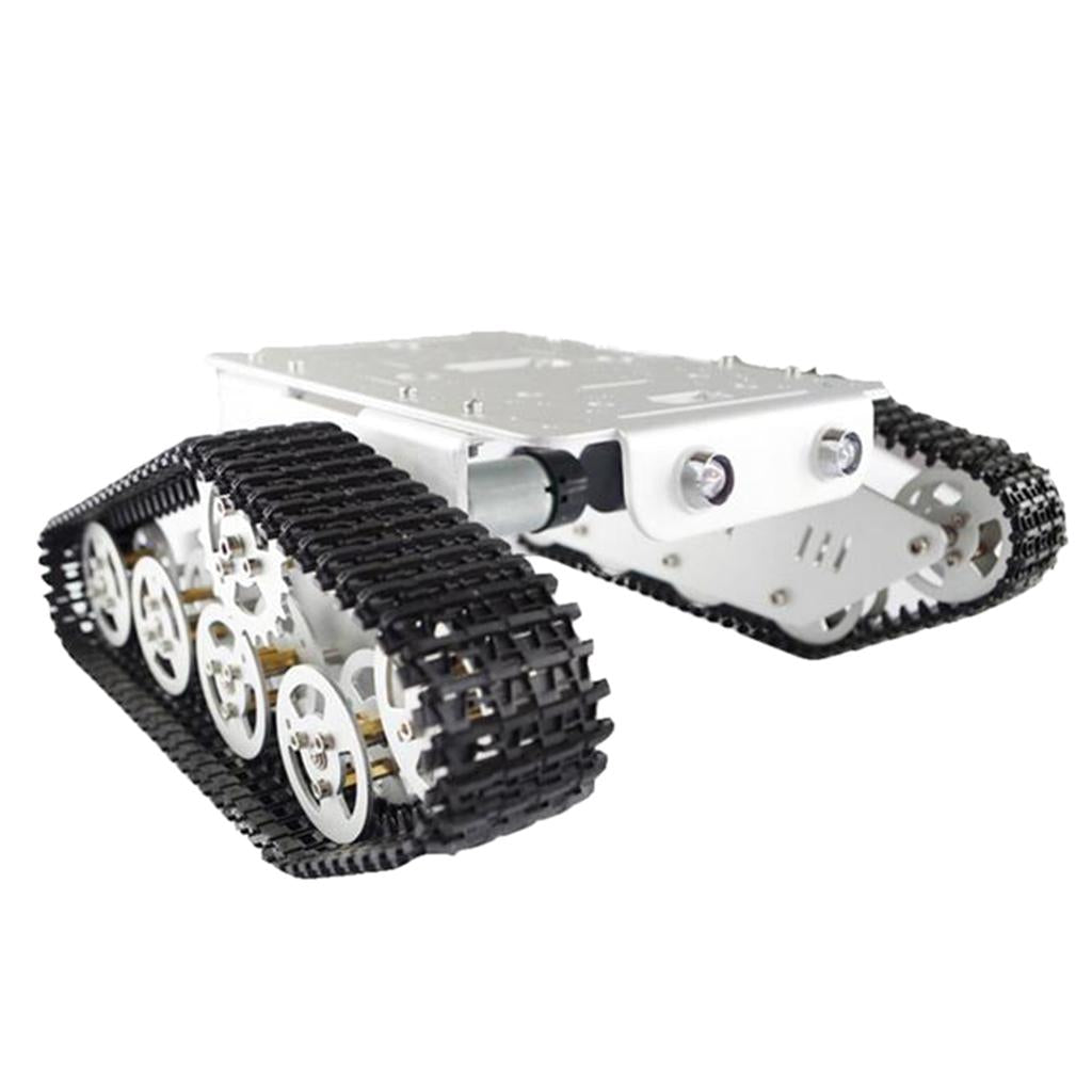 1 PCS T300 Aluminum Alloy Metal Robot Tracked Tank Chassis Platform Crawler 12V chipless motor + plastic track