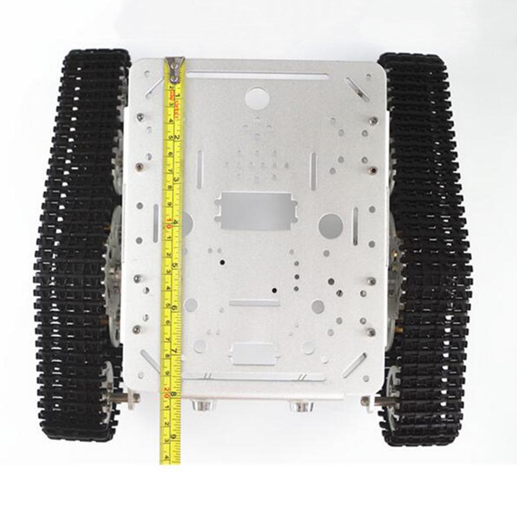 1 PCS T300 Aluminum Alloy Metal Robot Tracked Tank Chassis Platform Crawler 12V chipless motor + plastic track