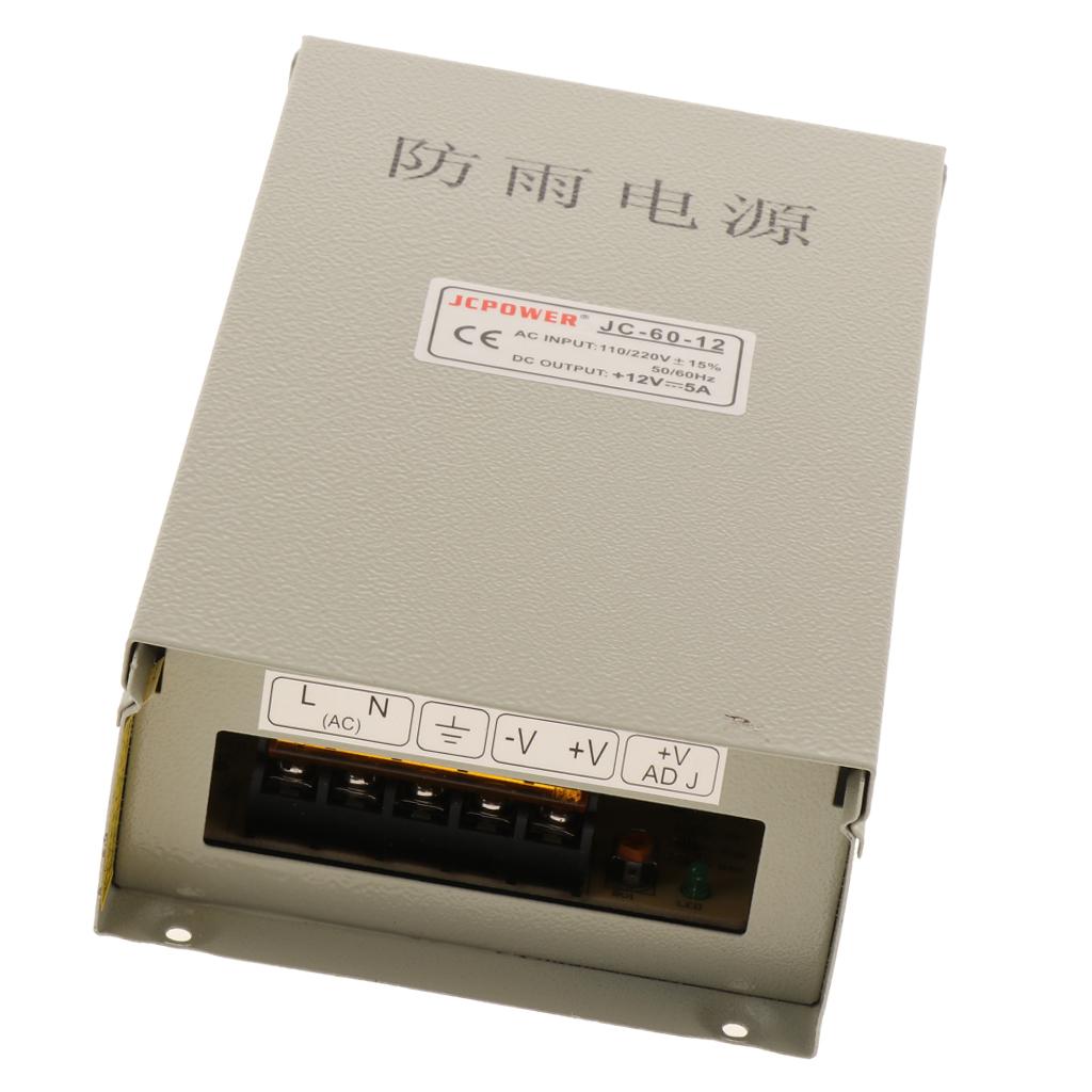 Rainproof and Dustproof LED Camera Switching Power Supply DC 12V 5A 60W