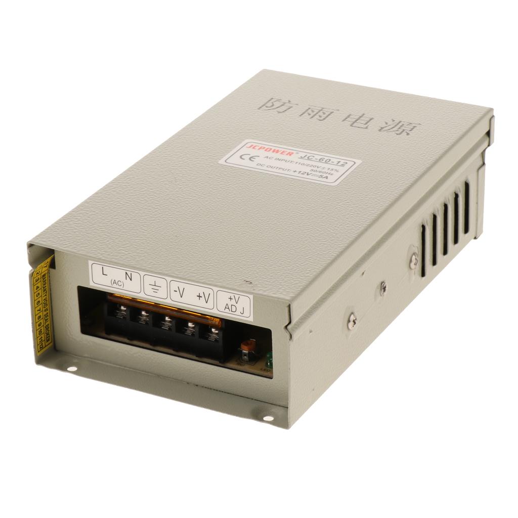 Rainproof and Dustproof LED Camera Switching Power Supply DC 12V 5A 60W