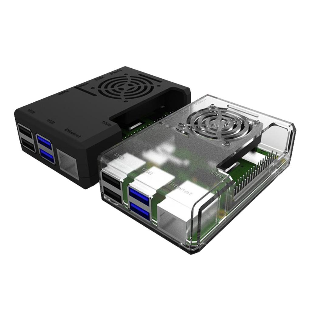ABS Plastic Cooling Fan Protection Case Cooling Shell for Raspberry Pi 4B