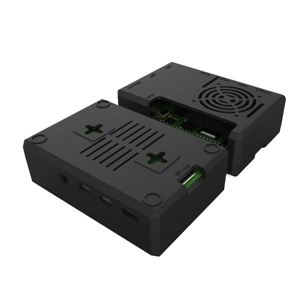 ABS Plastic Cooling Fan Protection Case Cooling Shell for Raspberry Pi 4B