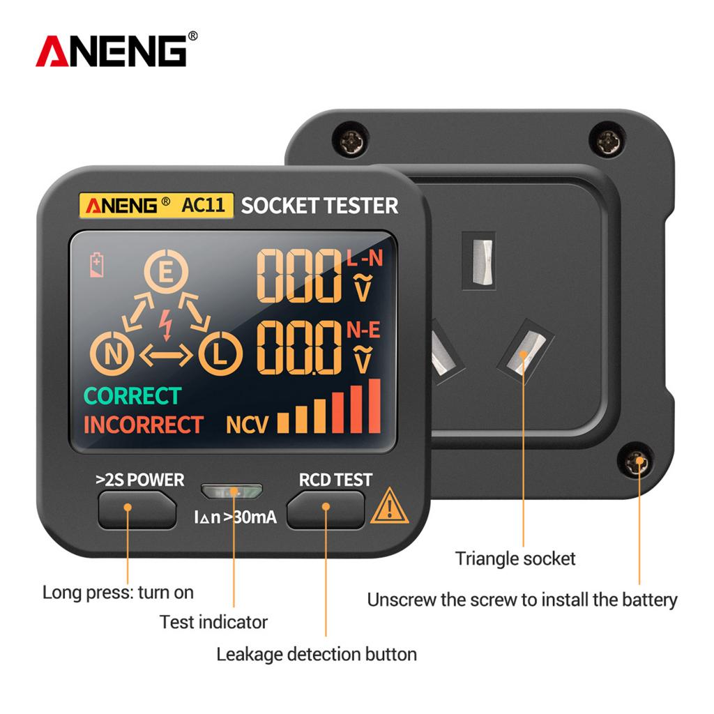 Smart Socket Tester Voltage Test Socket AU Plug Ground Zero Line Measurement