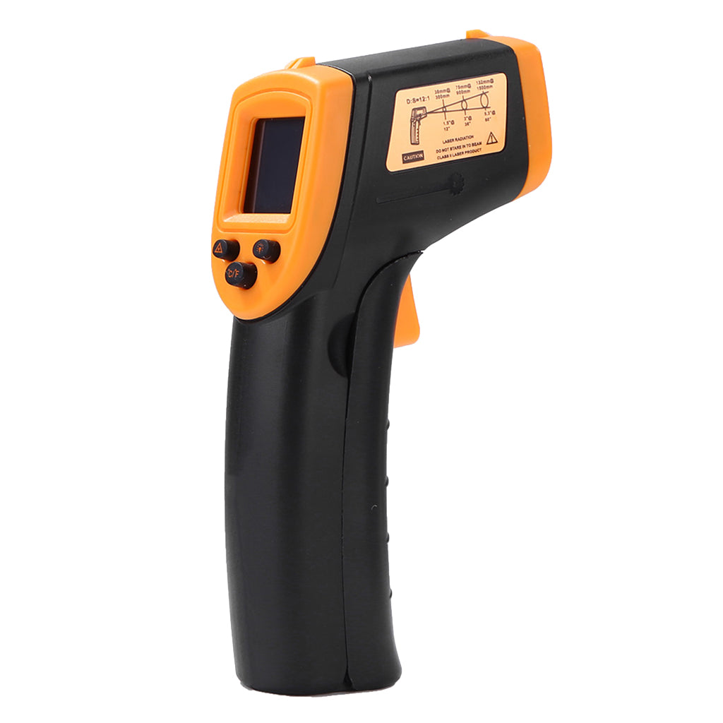 Handheld Laser Infrared Thermometer Backlit Yellow