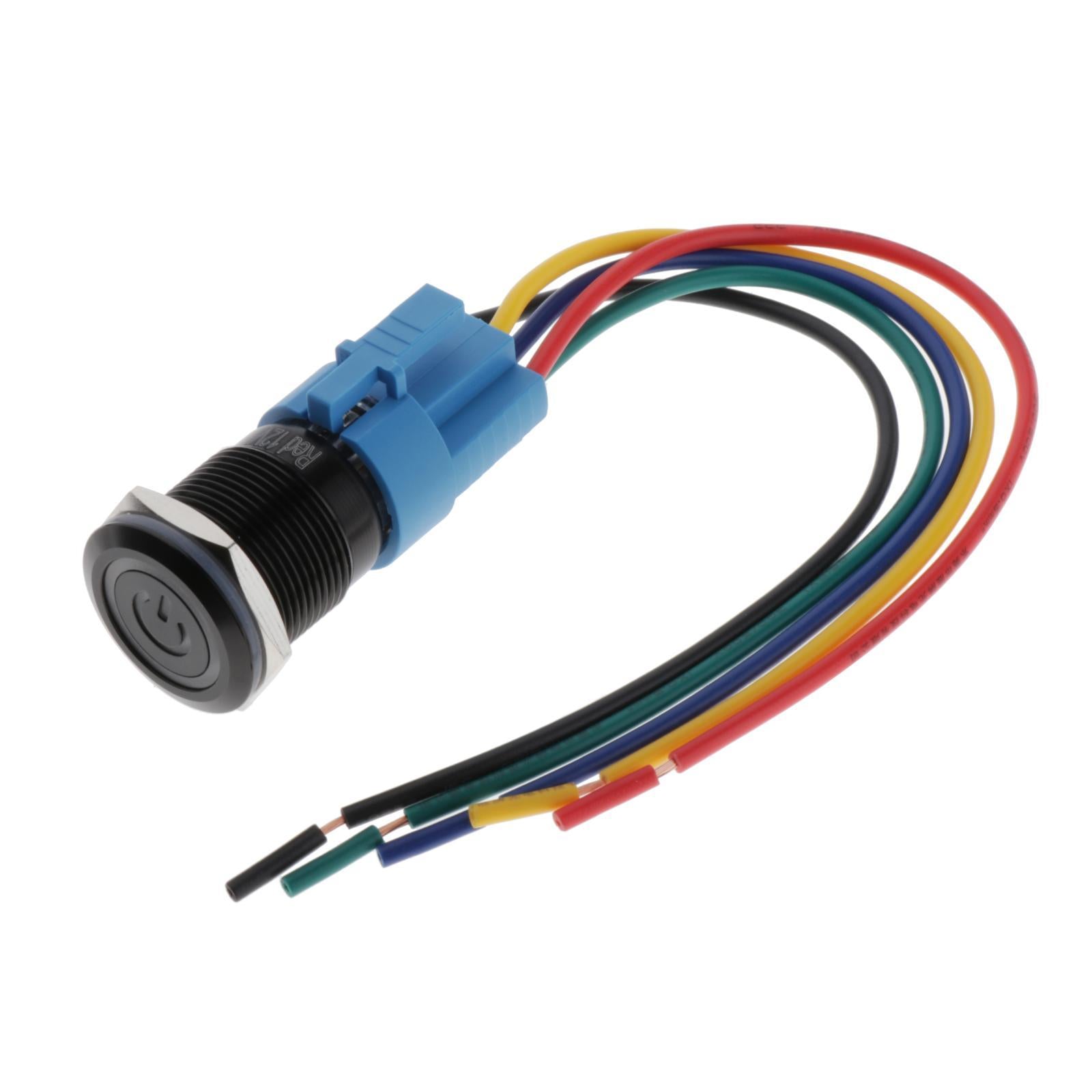 12V Red LED Power Button Latching Switch Push Button Starter Switch On/Off