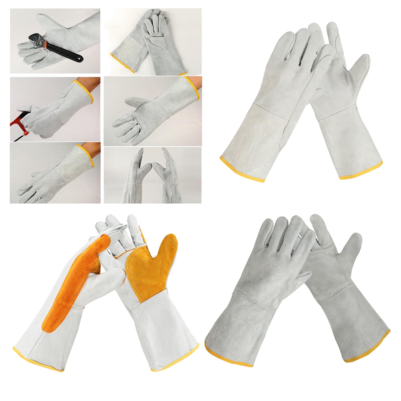 Work Welding Gloves Heat Resistant for Welders/Workers/Fireplace/BBQ Style1