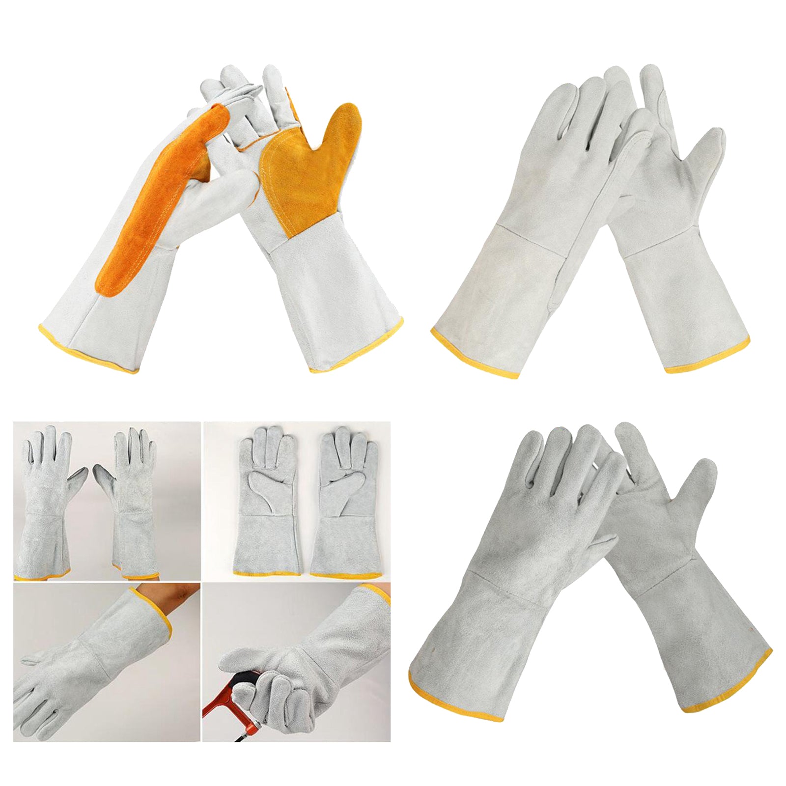 Work Welding Gloves Heat Resistant for Welders/Workers/Fireplace/BBQ Style1
