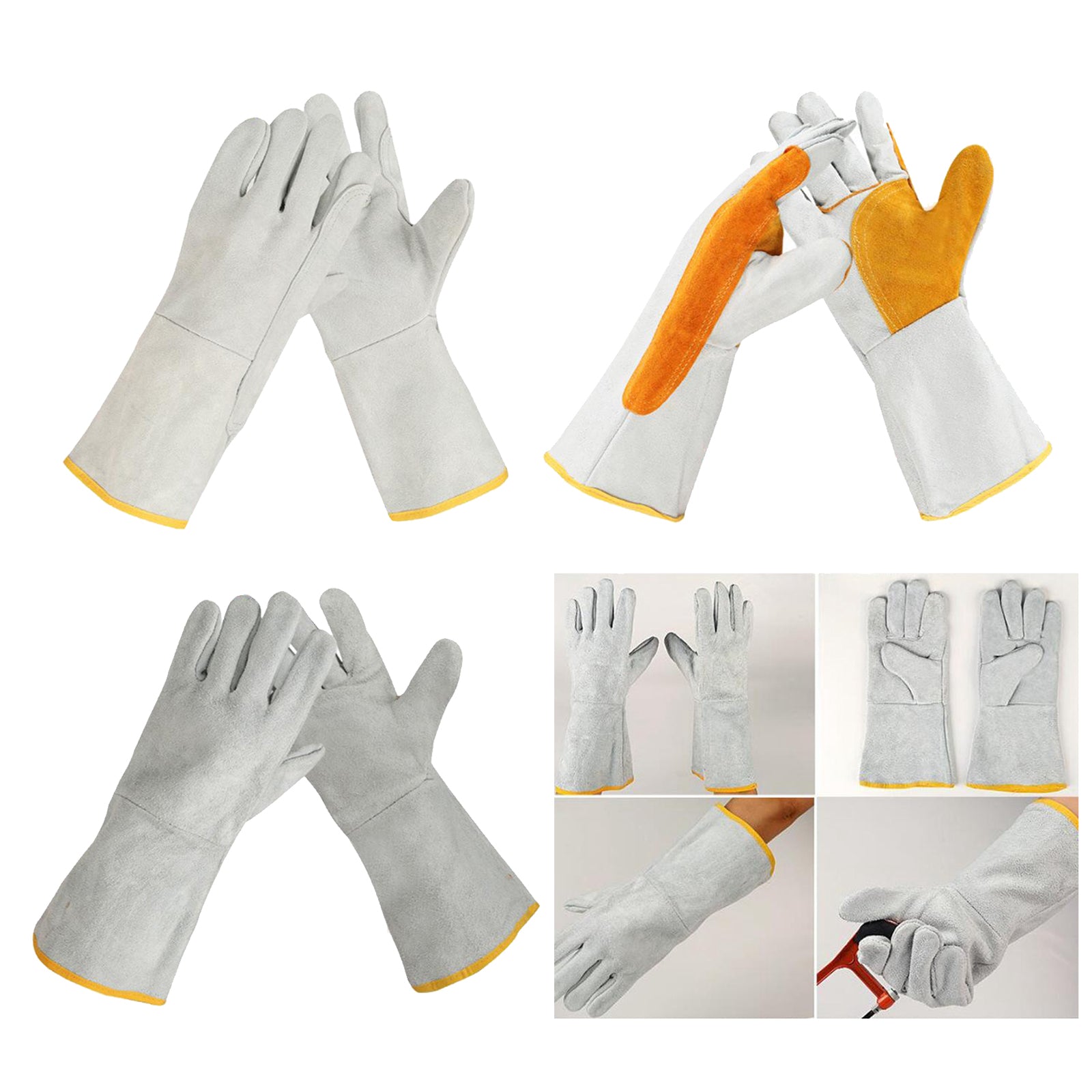 Work Welding Gloves Heat Resistant for Welders/Workers/Fireplace/BBQ Style1