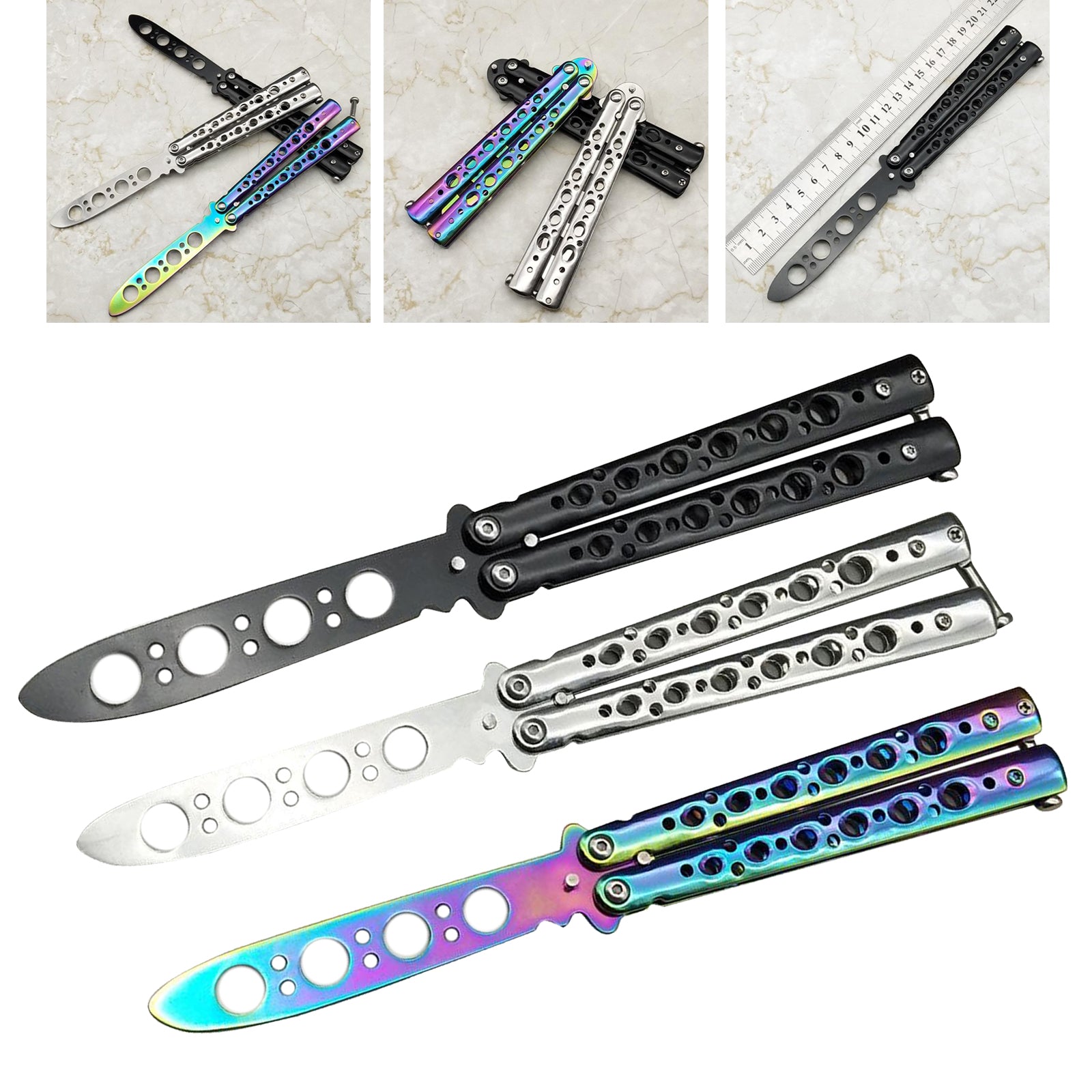Butterfly Balisong Trainer Training Knife Tool Durable Black