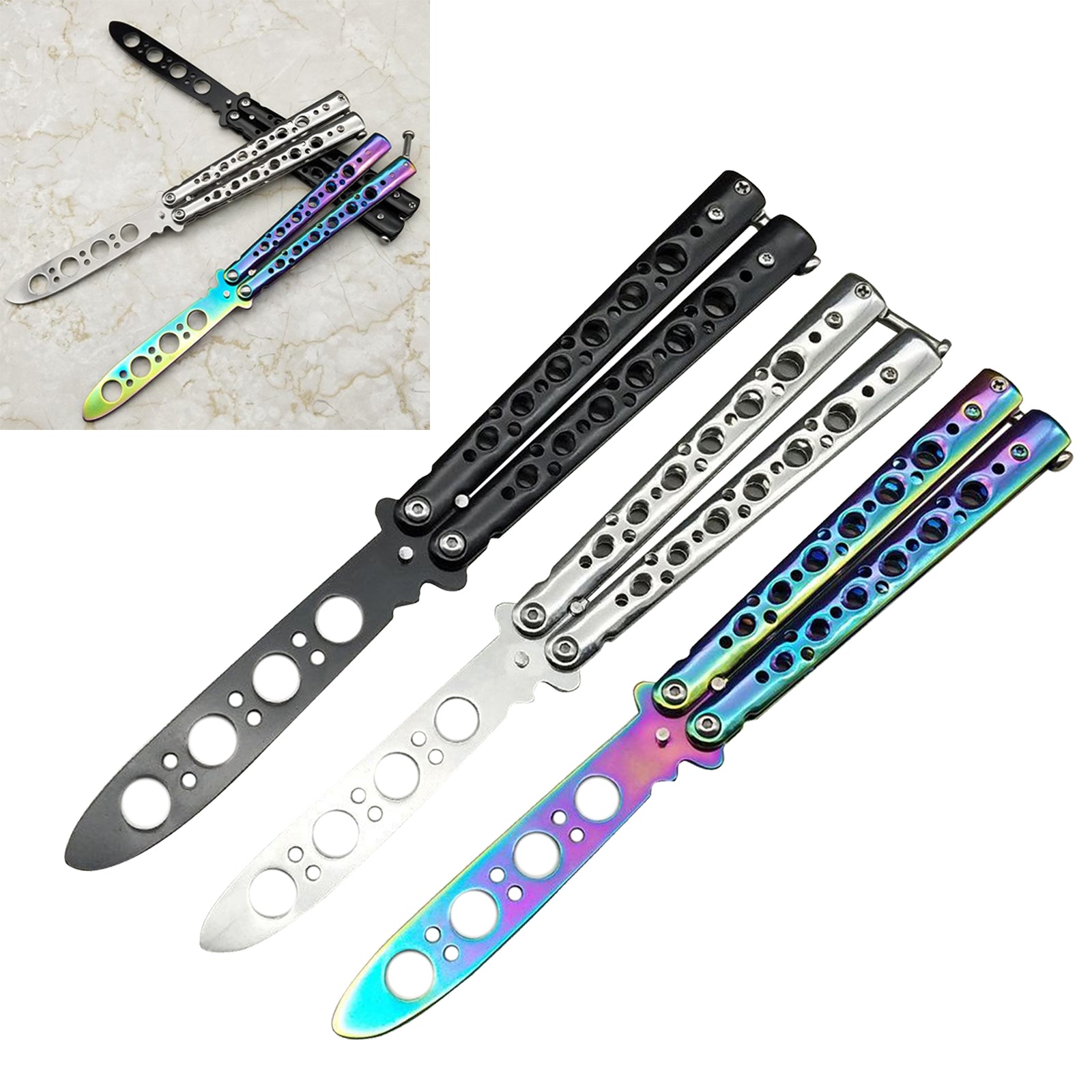 Butterfly Balisong Trainer Training Knife Tool Durable Black
