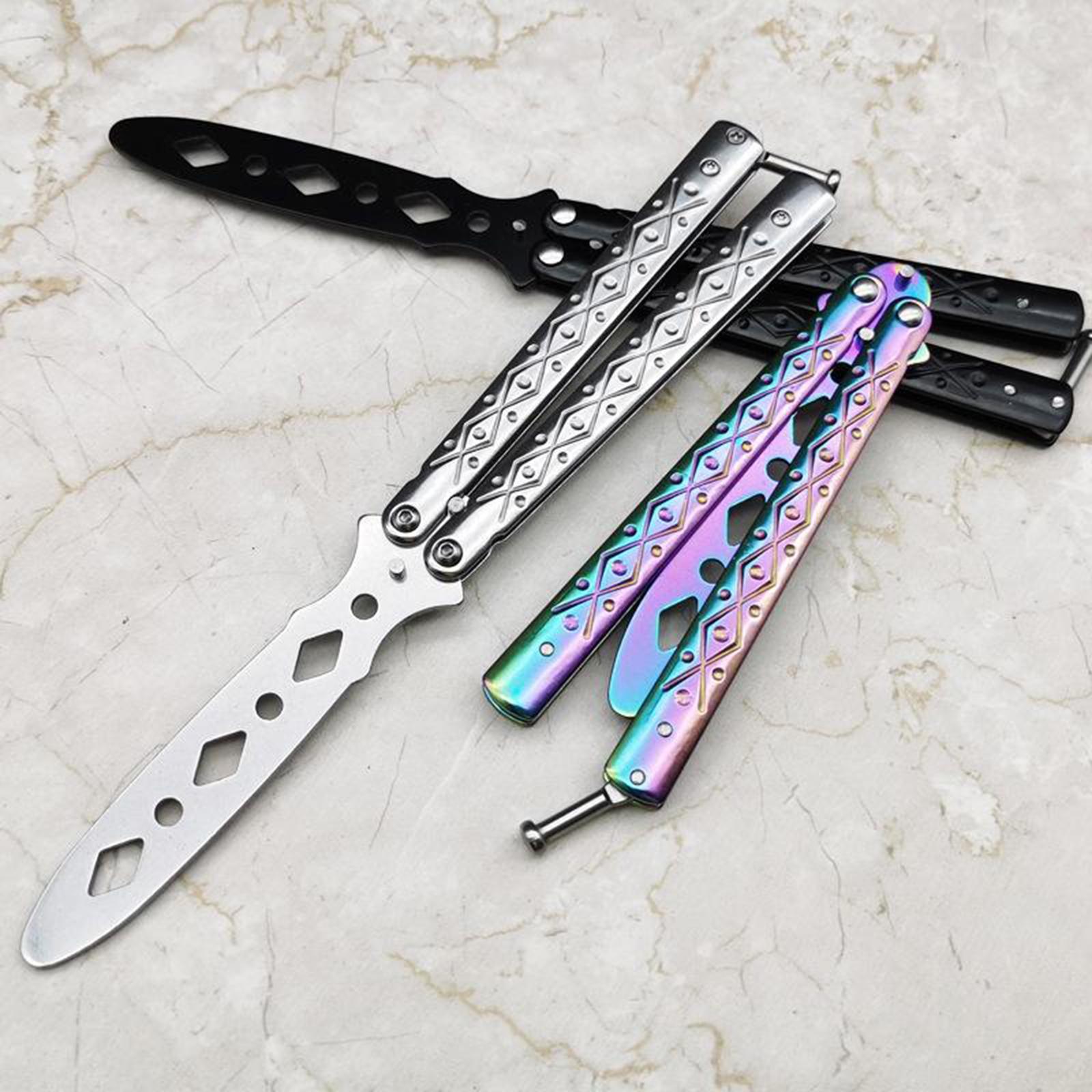 Butterfly Balisong Trainer Training Knife Tool Safe Use Black