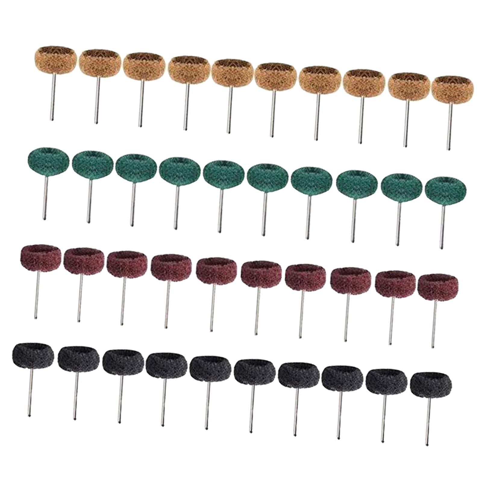 3mm Abrasive Nylon Polishing Buffing Wheels Rotary Tool Set 4 Colors 40pcs