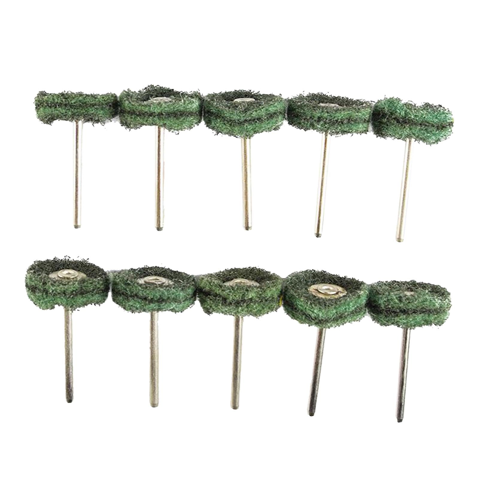 3mm Abrasive Nylon Polishing Buffing Wheels Rotary Tool Set Green 10pcs