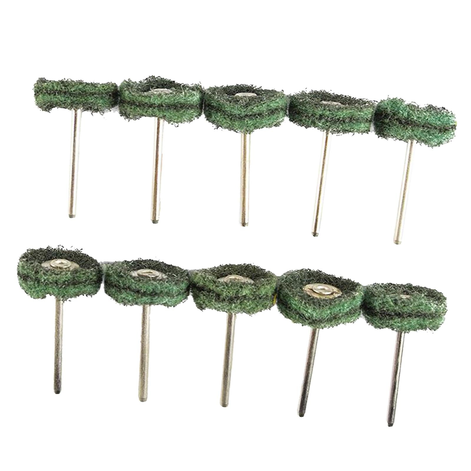 3mm Abrasive Nylon Polishing Buffing Wheels Rotary Tool Set Green 10pcs
