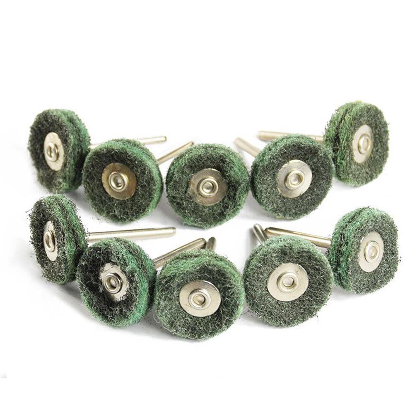 3mm Abrasive Nylon Polishing Buffing Wheels Rotary Tool Set Green 10pcs