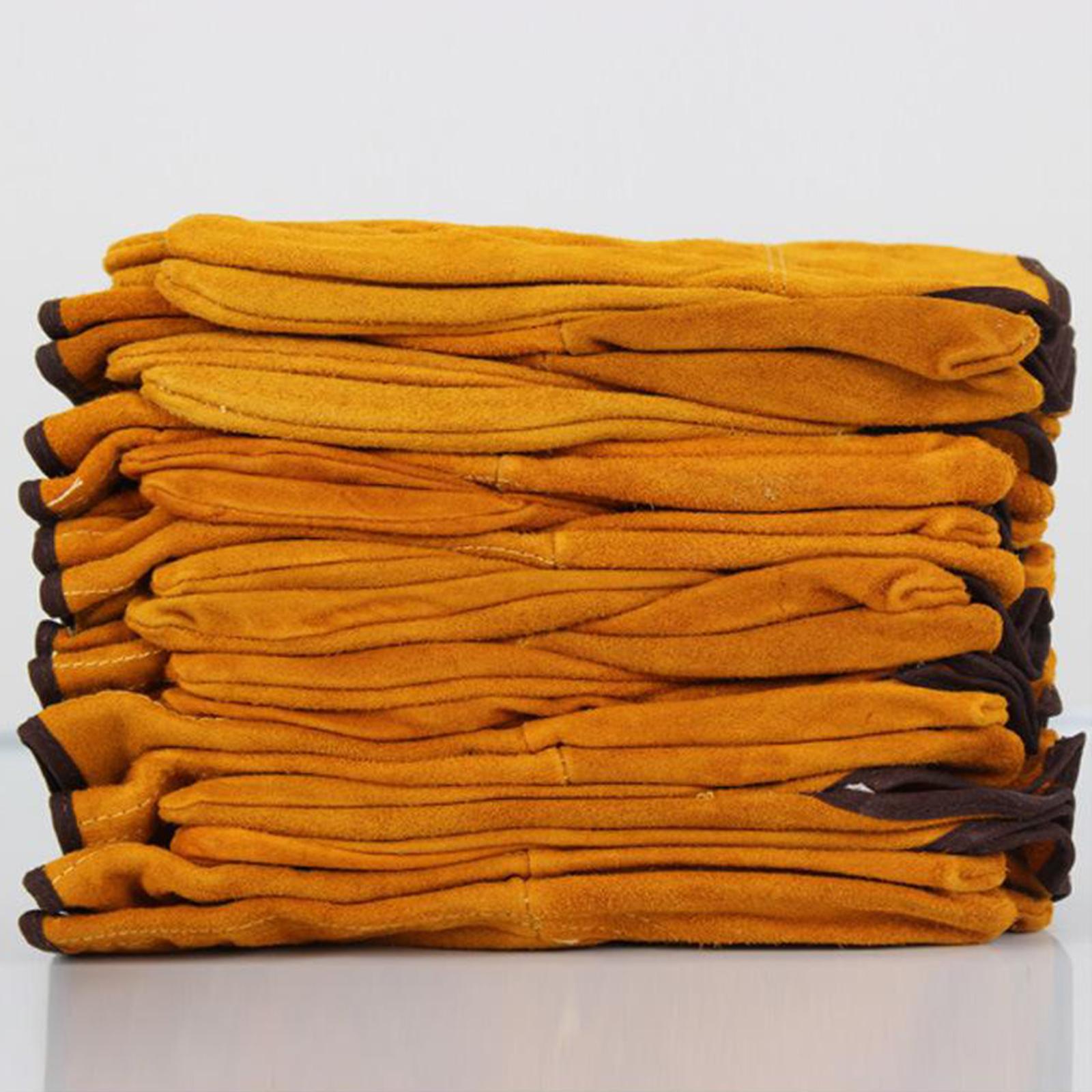 Leather Welder Gloves Heat Resistance Safety Gloves without cotton liner