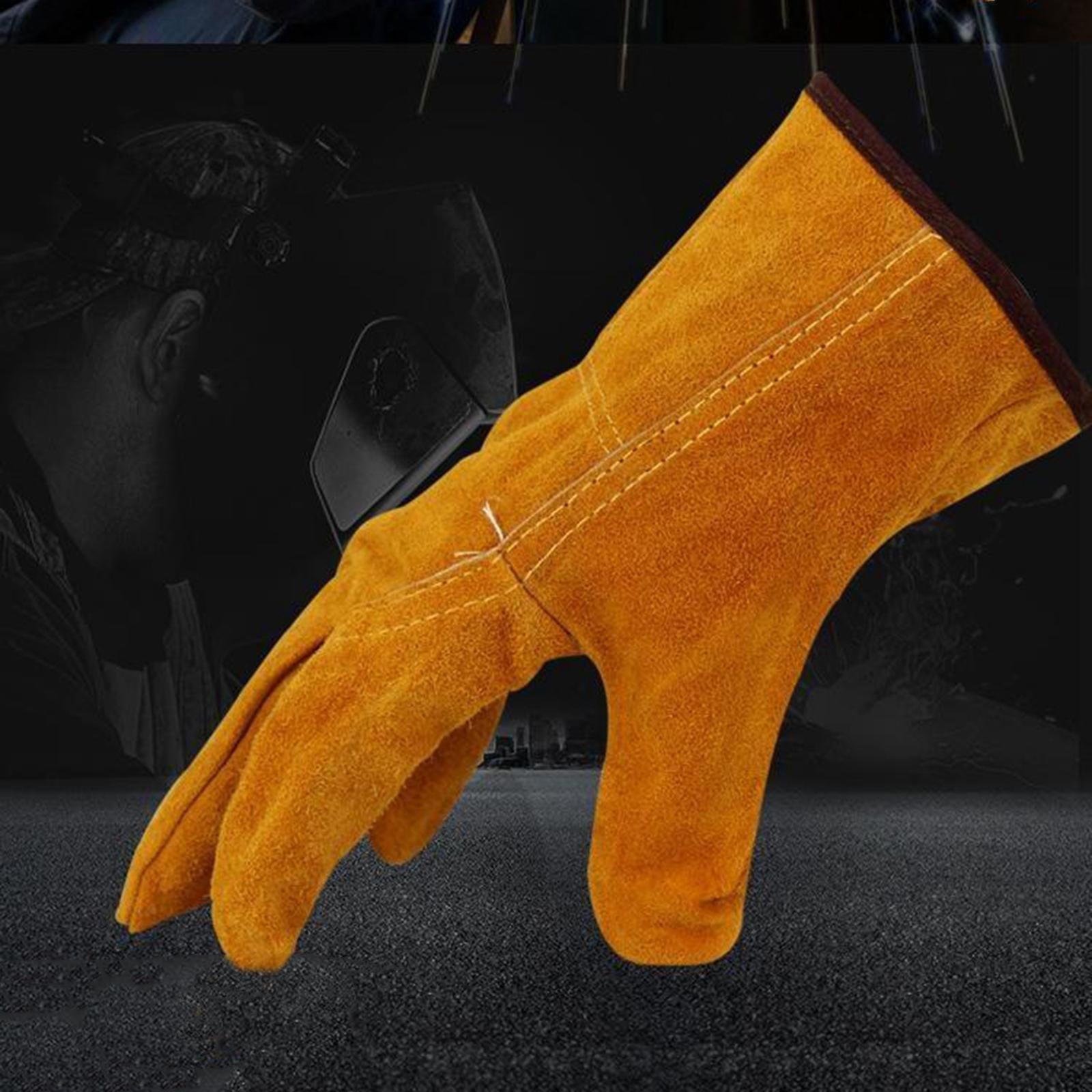Leather Welder Gloves Heat Resistance Safety Gloves without cotton liner