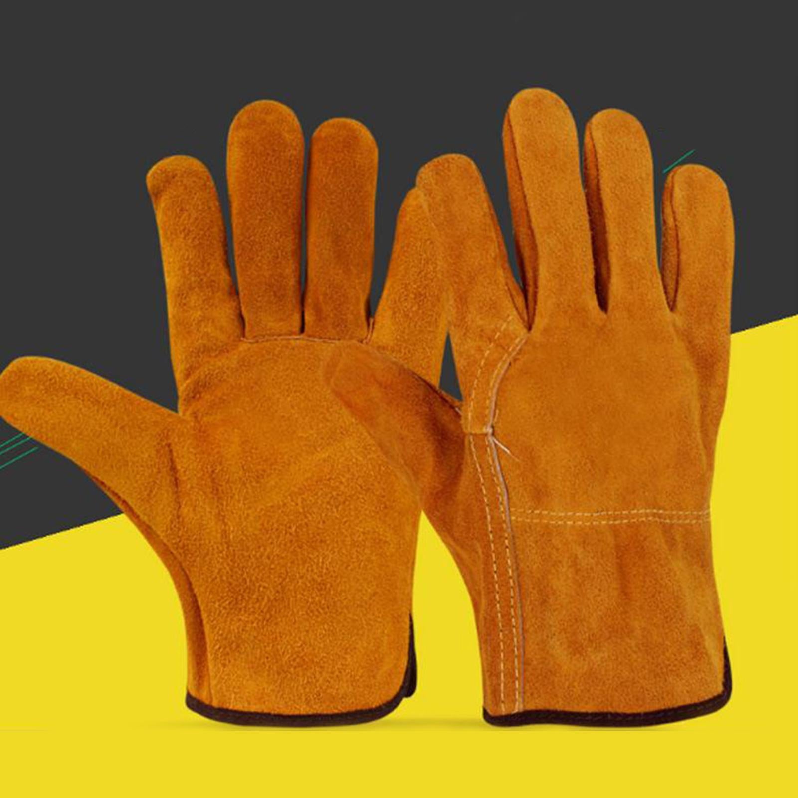 Leather Welder Gloves Heat Resistance Safety Gloves without cotton liner