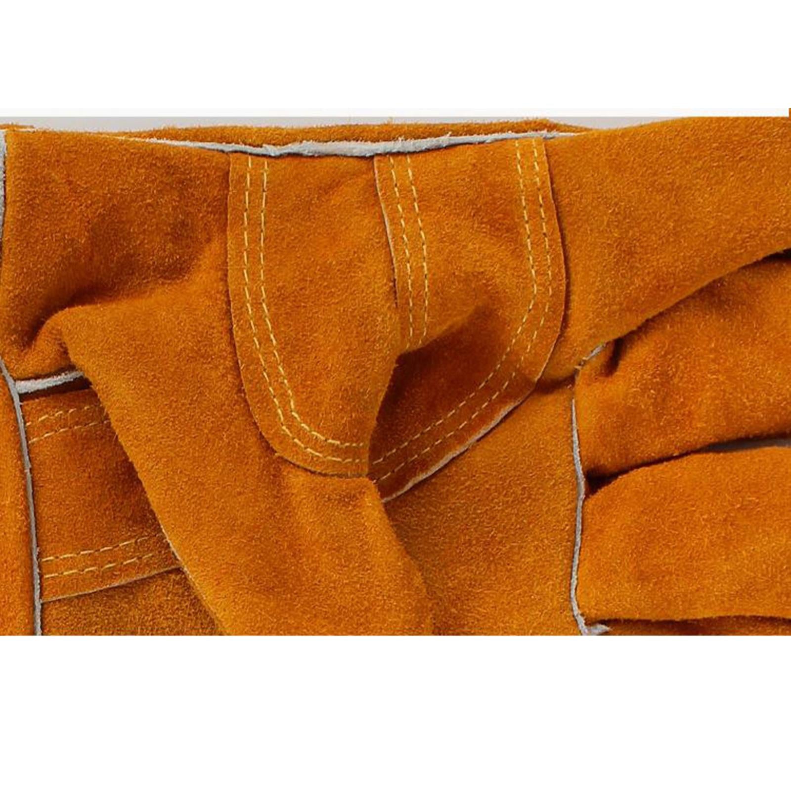 Leather Welding Gloves with Long Sleeves Working Protect Gloves 40cm