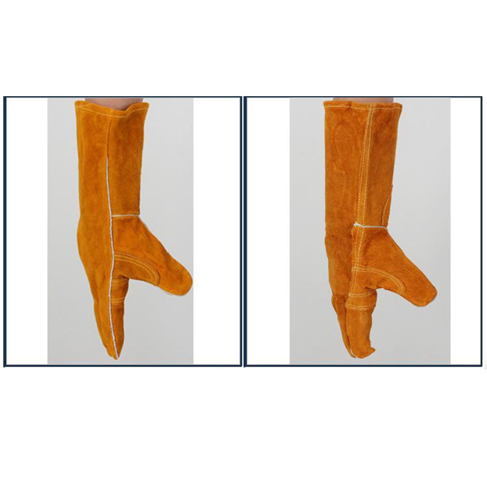 Leather Welding Gloves with Long Sleeves Working Protect Gloves 40cm