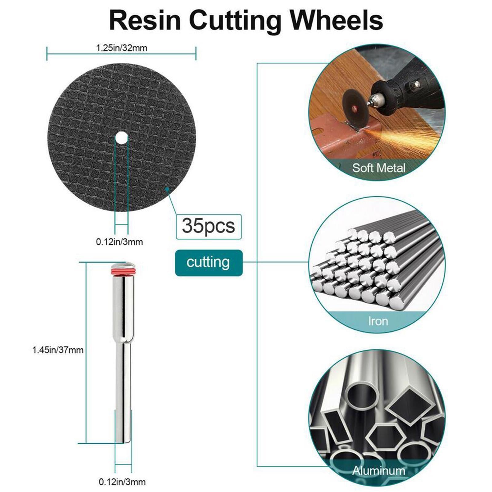 60Pcs Diamond Cutting Wheel with Mandrel and HSS Saw Blade Rotary Tool