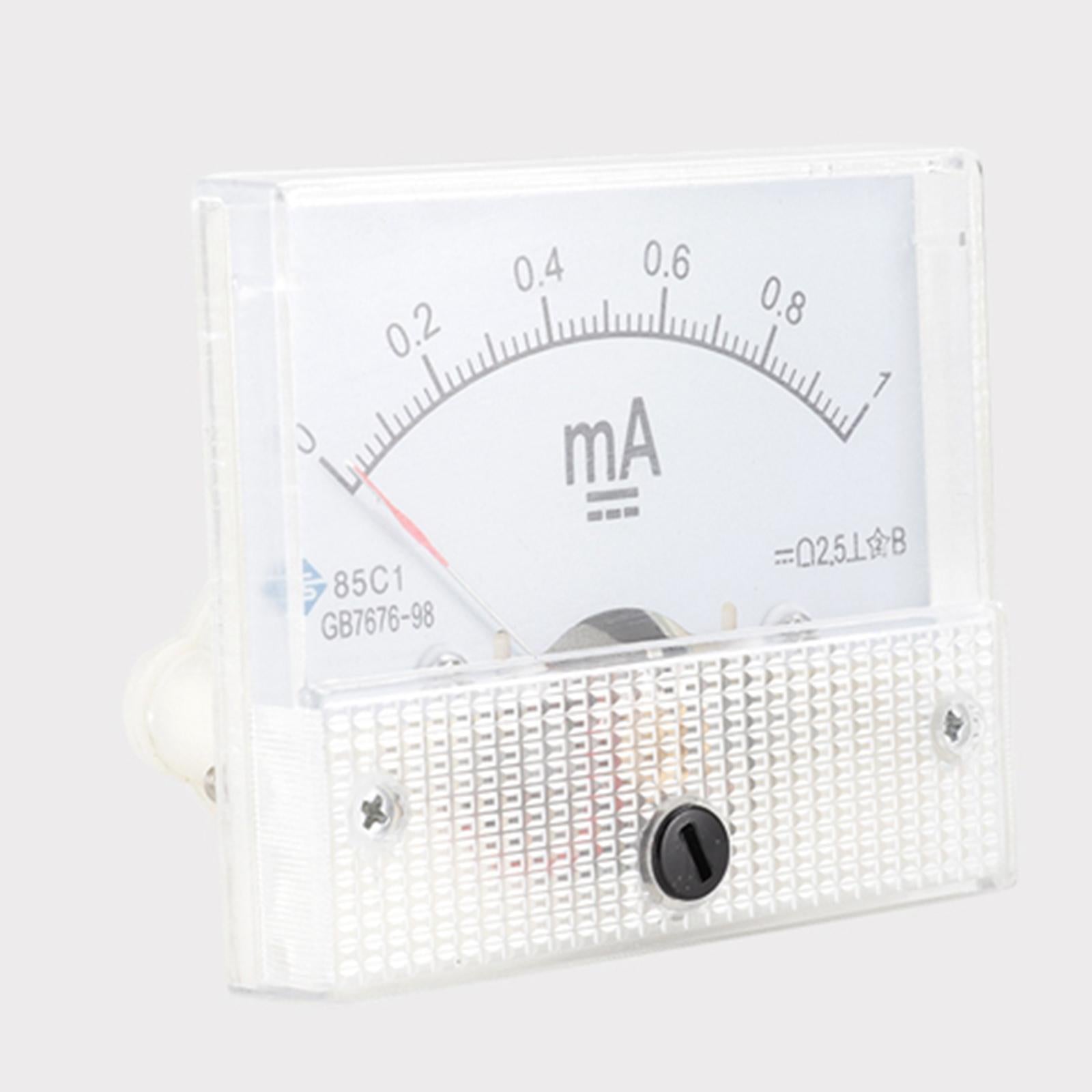 Rectangular Needle DC Ammeter Current Panel Meter Class 2.5 Charging Battery 0-1MA