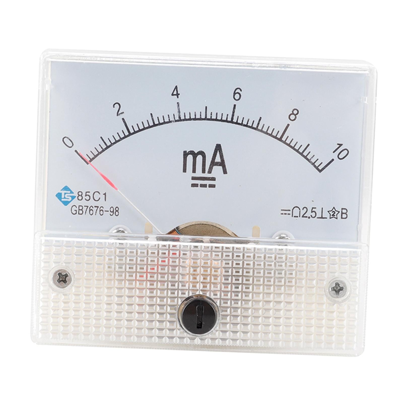 Rectangular Needle DC Ammeter Current Panel Meter Class 2.5 Charging Battery 0-10MA