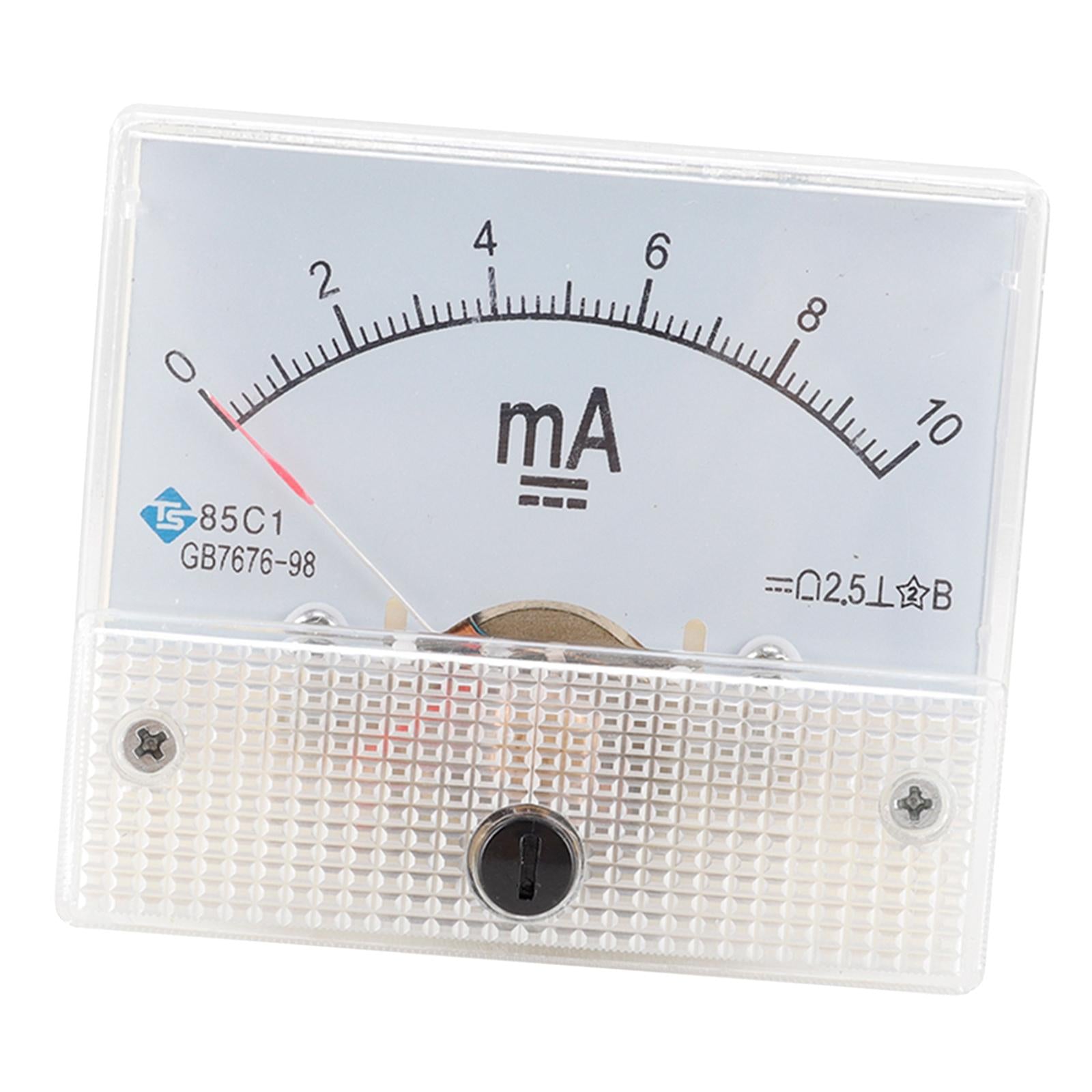 Rectangular Needle DC Ammeter Current Panel Meter Class 2.5 Charging Battery 0-10MA