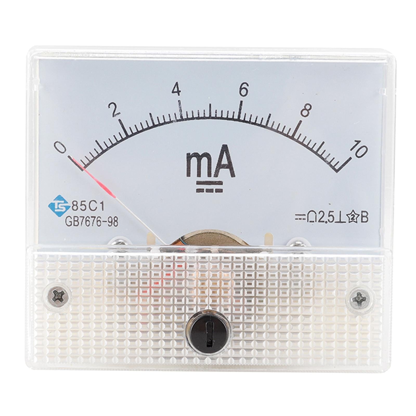 Rectangular Needle DC Ammeter Current Panel Meter Class 2.5 Charging Battery 0-10MA