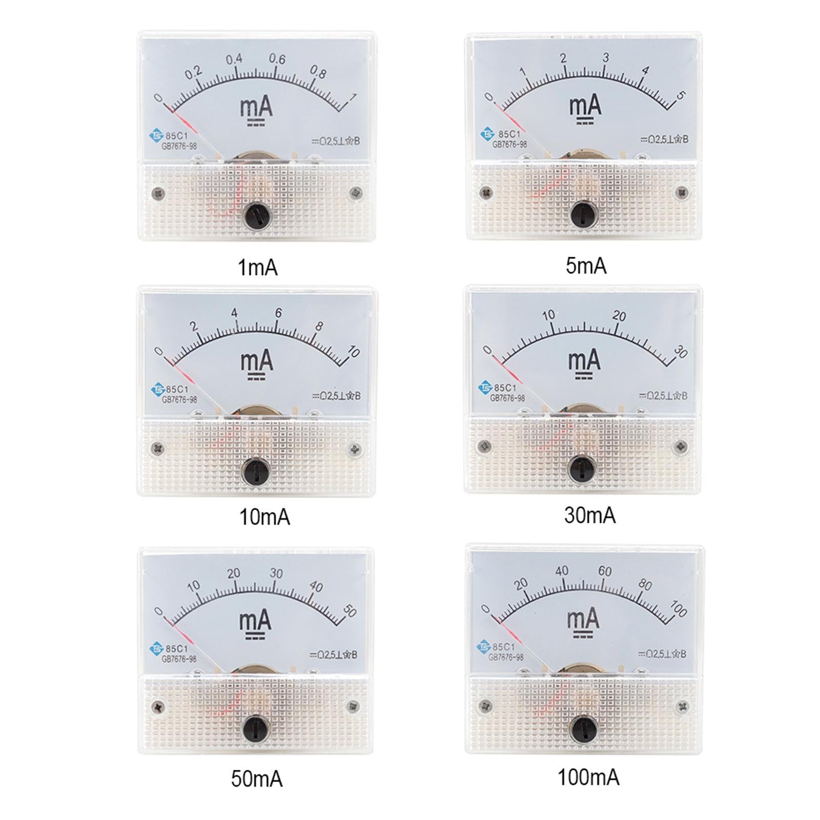 Rectangular Needle DC Ammeter Current Panel Meter Class 2.5 Charging Battery 0-30MA