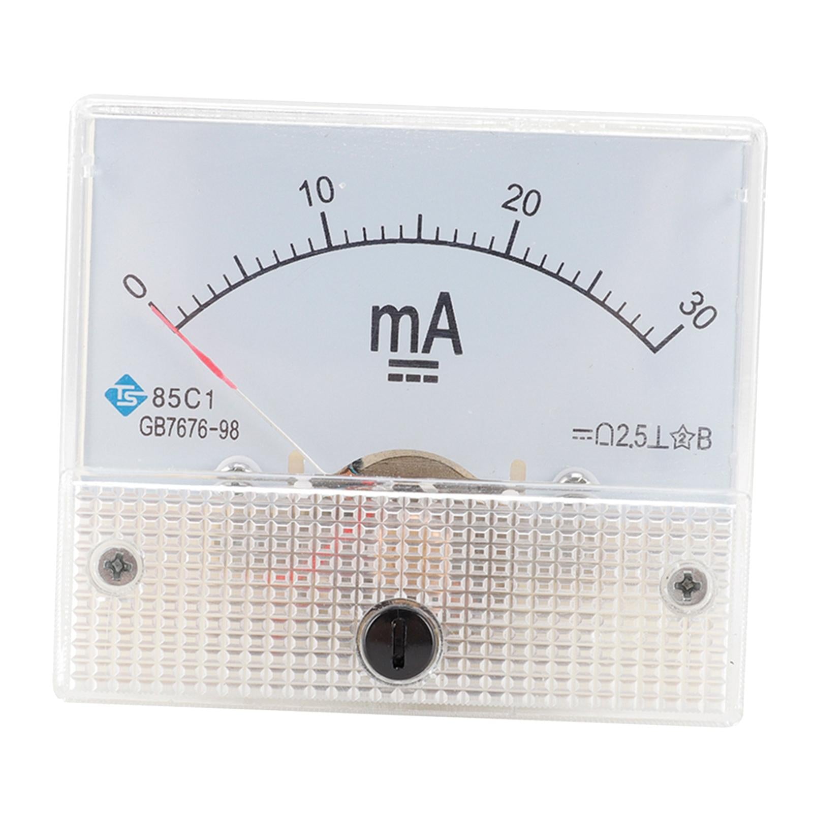 Rectangular Needle DC Ammeter Current Panel Meter Class 2.5 Charging Battery 0-30MA