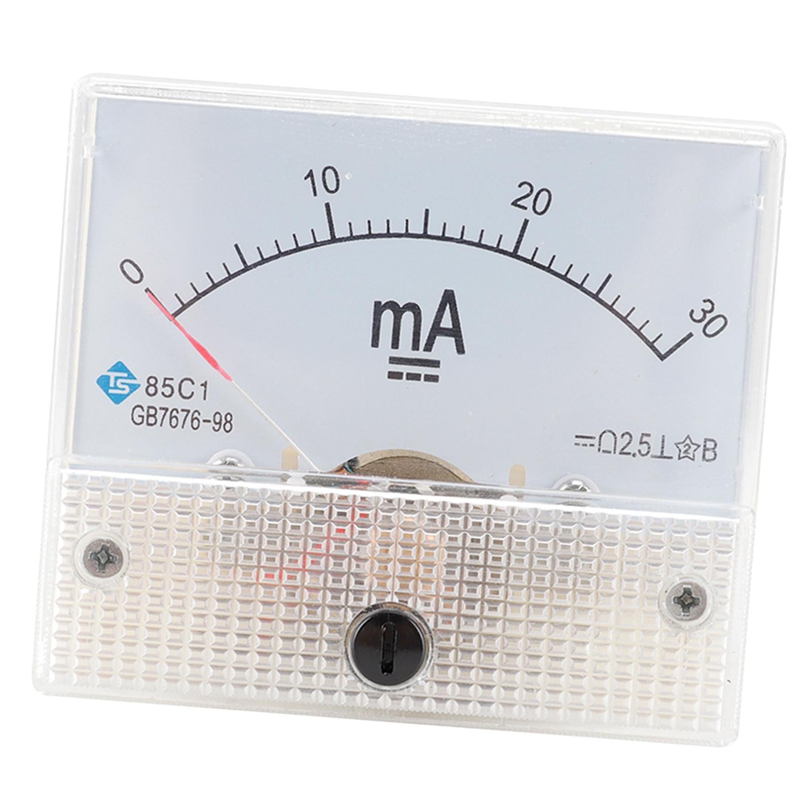 Rectangular Needle DC Ammeter Current Panel Meter Class 2.5 Charging Battery 0-30MA
