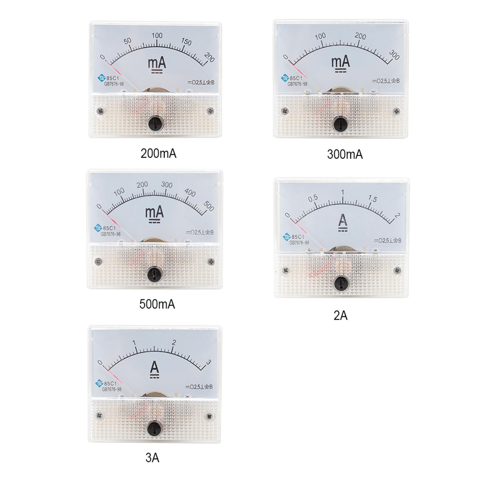 Rectangular Needle DC Ammeter Current Panel Meter Class 2.5 Charging Battery 0-200MA