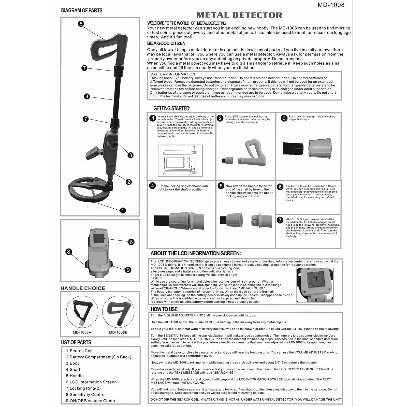 Metal Detector Gold Digger Finder Deep Sensitive Light Hunter w/ LCD Display