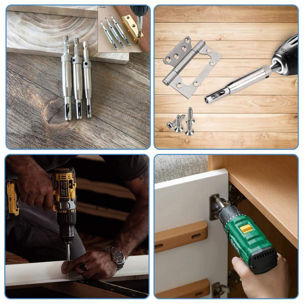 17 Piece Self Centering Drill Bit Woodworking for Door Lock 5/64-1/4 Inches