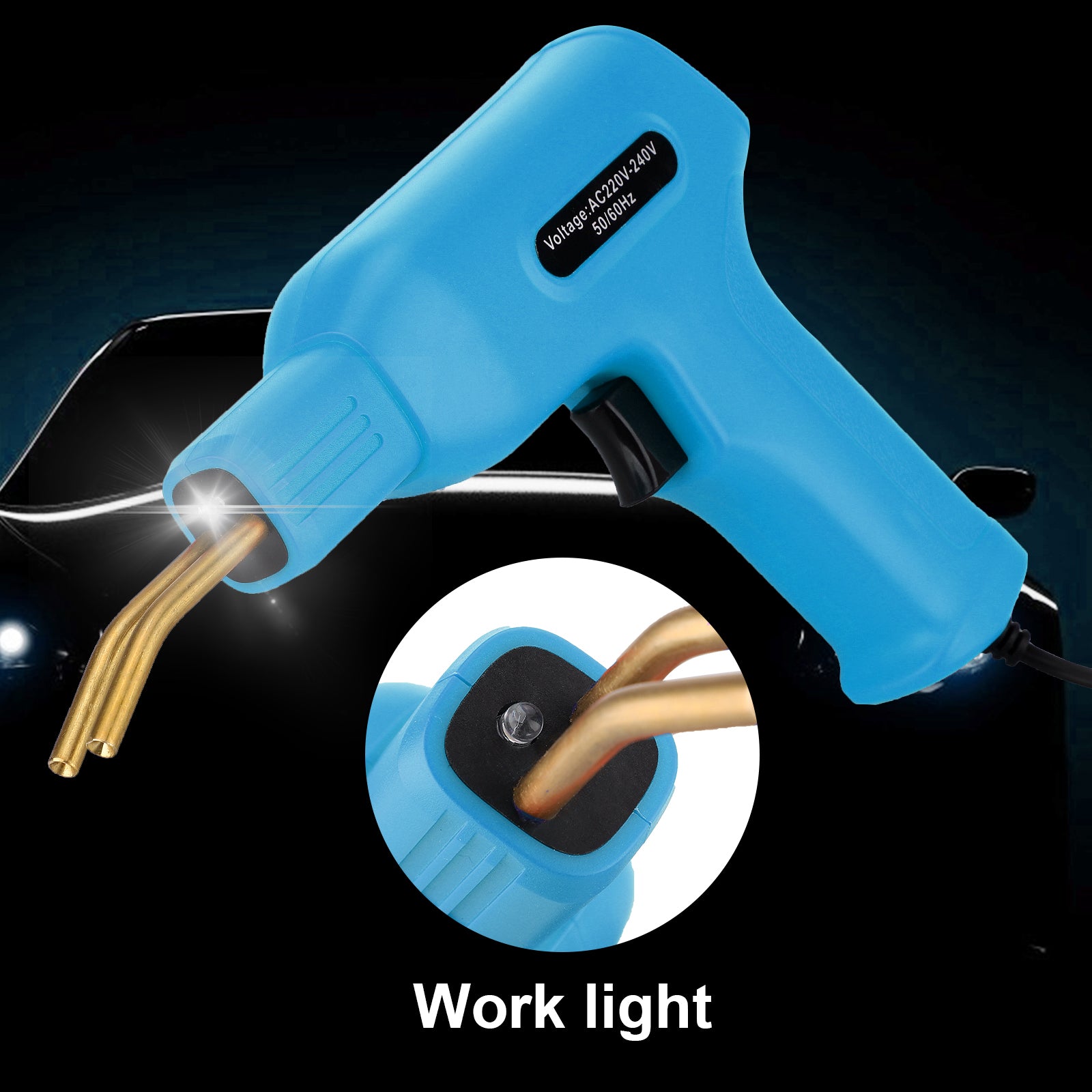 Handy Hot Stapler Welder Welder Gun Wave Flat Staple Kit Garage Tool 110V Blue