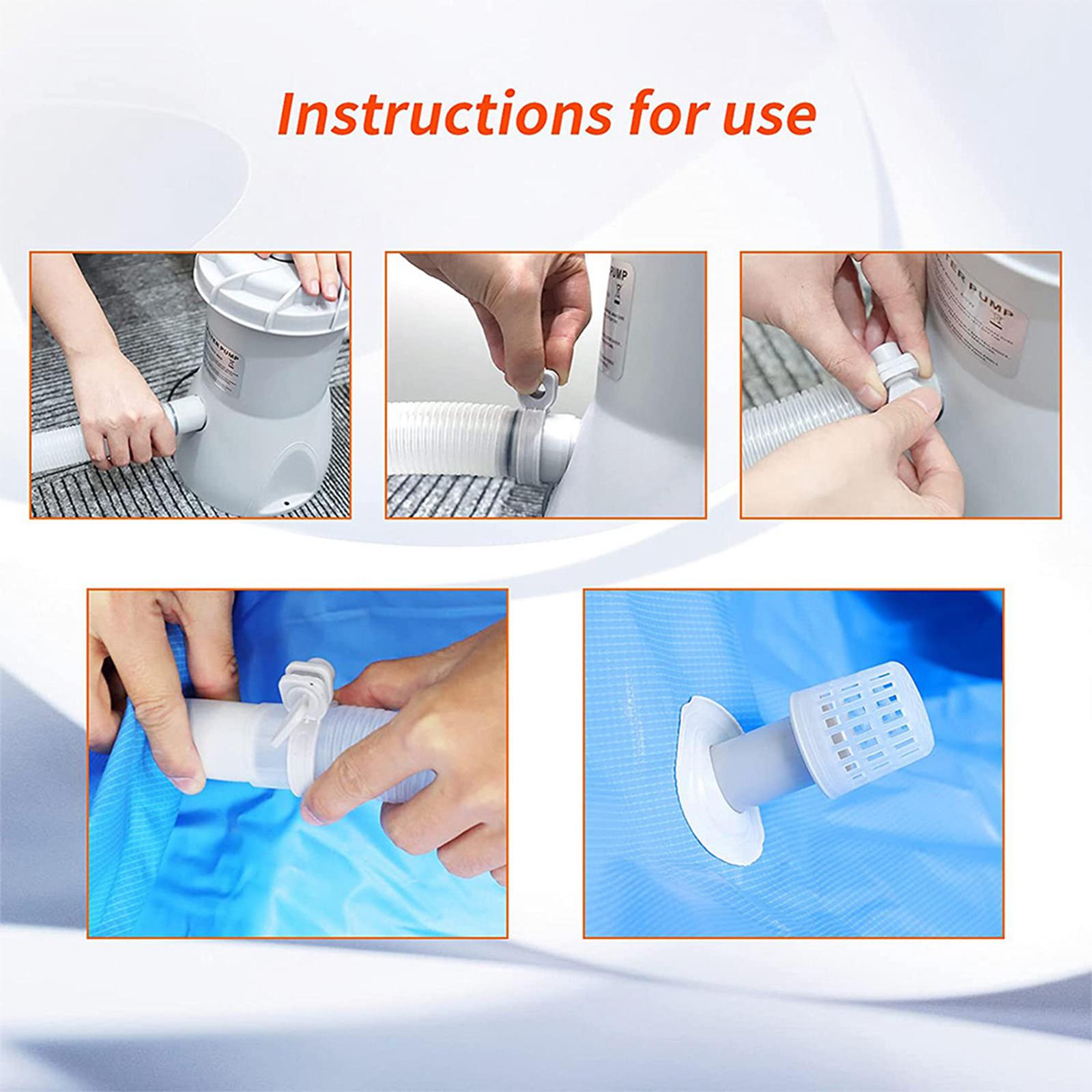 Electric Filter Pump For Pools Flow Rate 530 Gallons Water Pump with Accs