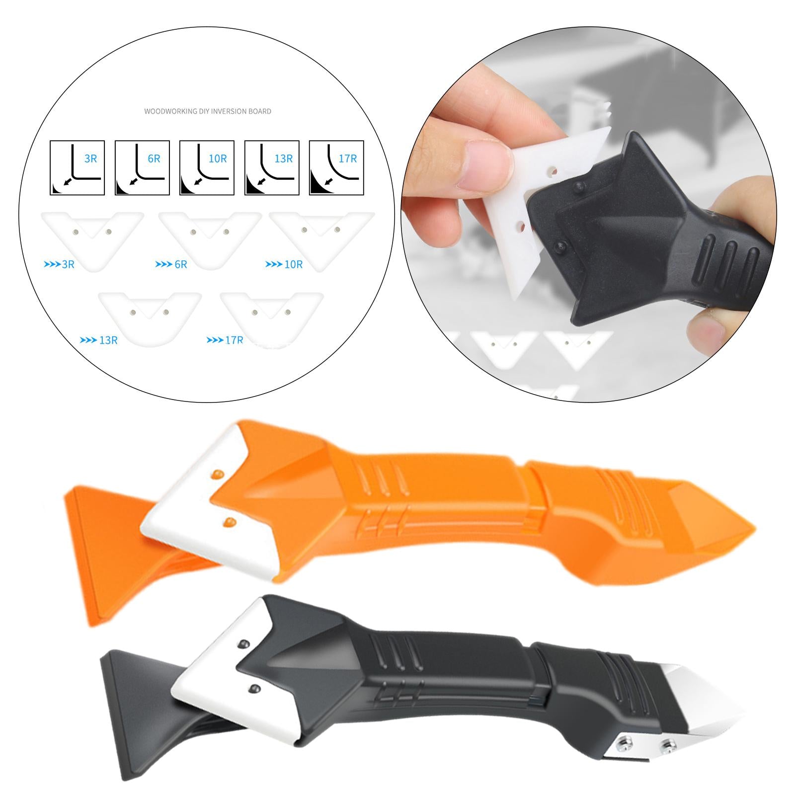 Glass Cement Scraper Tool Caulking Finishing Sealant Grout Remover Black